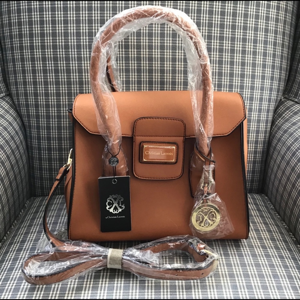 NEW Christian Lacroix Cognac Sara Satchel handbag
